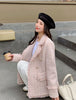 Elegant Plaid Women Blazer French Small Fragrance Raw Edges Tassel Suit Jacket Button Loose Casual Aesthetic Female Coat