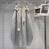 Women Personalized Woven Hemp Rope Belt Loose Wide-leg Casual Pants Bloomers