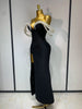 Women Designer Pearls V Neck Maxi Long Bandage Bodycon Dress Celebrity Evening Party Birthday Gowns Singer Stage Costumes