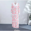 Printed Women Dress V Neck Long Sleeve Dress High Waist Chiffon Dress Single Breasted Tie Design Stylish Elegant Outfit