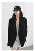 Women Blazers Solid Loose Double-breasted Wide Shoulder Office Ladies Suit Jacket Oversized Coat Spring Autumn