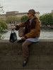 Vintage Brown Faux Fur Lapel Collar Cropped Jacket Women Long Sleeve Loose Coat Autumn Lady Casual Streetwear