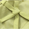 Solid Tie Waist Cinching Suede Jackets Women Chic Stand Up Collar Loose Crop Short Coats Lady Autumn Commute Daily Outfit
