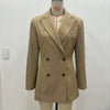 Elegant Stripe Blazer Women Loose Full Sleeve Stand Collar Single Breasted Coats Female Spring Outwear Lady