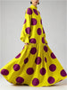 Women's Vintage Purple Polka Dot Maxi Dress Spring Lantern Sleeves Artistic Vacation Party Skirt Dresses for Woman