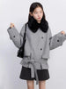Women Korean Coat Loose Casual Woolen Single-sided Detachable Collar Female Overcoat Ladies Jacket Autumn Winter