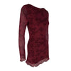 Sexy Wine Red Dresses Women Autumn O-Neck Streetwear Print Long Sleeves Dresses Lady Knitted Pullover Clothing Dress