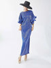 Elegant Pleated Long Dress For Women O-neck Flare Sleeves High Waist Solid Color Dresses Spring Clothing 2Z2387