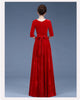 Middle-Aged Mother Golden Velvet Dress Women Autumn Party Dresses Lady V-Neck Temperament Long Dress Female Vestido