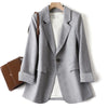 Office Lady Blazer Autumn Casual Plus Size Turn Down Collar Oversized Suit Jacket For Women Single Button Down Overcoats