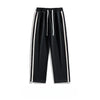 Plus Size Striped Streetwear Baggy Straight Trousers Joggers Sweatpants Hip Hop Women Elastic High Waist Wide Leg Sports Pants