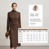 Dresses Woman Winter Elegant Commuter Turtleneck Lace-up Dress Women's Knitted Straight Solid Color Skirt 12544088