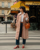 Women Red Plaid Long Trench Coat Casual Lapel Single Breasted Full Sleeve Windbreaker Jacket Y2k Autumn Lady Streetwear