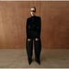 Elegant Women's Velvet Blazerjacket Frog Button Long Sleeve Slim Black Short Coat Spring Female Street Outerwear