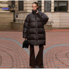 Printed Women's Winter Jacket Hooded Mid Length Padded Coat Belted Waist Padded Coat Vintage Leopard Print Winter Warm Wear