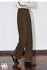 Women Casual Pants Autumn and Winter Mid Waist Workwear Style Straight Woolen Pants