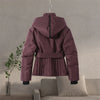 Casual Hoodie Thicken Belts Coats Women Solid Full Sleeve Stand Collar Closed Zippers Coat Female Winter Lady Outwears