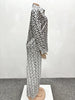 Autumn Set Woman 2 Piece Printing Long Sleeves Lapel Shirt High Waist Loose Wide Leg Pants Pant Sets Female Outfit