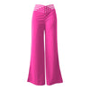 Women's Hollowed Out Waist Belt High Waisted Large Size Pants Casual Straight Tube Loose Wide Leg Pants