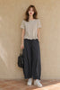 150-160cm Petite Women Pants Ankle Length Lantern Jogger Pants Elastic High Waist Wide Leg Lengthening Trousers