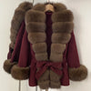 Real Fur Wool Jacket Reality Fur Jacket Women Natural Fox Fur Cuffs Winter Clothing Female Elegant with Belt Woolen Coat
