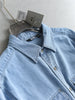 Women's Same Solid Color Lapel Pocket Medium and Long Loose Coat Long Sleeve Casual Denim Shirt