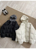 Women Parkas Knitted Hooded Puff Cotton-padded Jacket Fake Two Pieces Loose Warm Thicke Cotton Coat Female Outerwear Overcoat