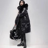 Oversized Womens Down Cotton Jacket Winter Warm Jackets Coat Long Hooded Fur Collar Parka Overcoat Female Cold Jackets Black