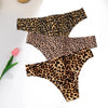 WarmSteps 3Pcs/Set Sexy Leopard Thongs Women's Panties Thongs Female Underwear Seamless Printed Panties Ice Silk Briefs