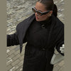 Women's Long Jackets Detachable Shawl Lace Up Waist Cinching Padded Coats Winter Lady Full Sleeve Solid Loose Coat Outerwear