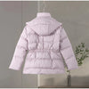 Printed Women's Winter Down Jacket With Hood Zipper Slim Long Sleeve Warm Thicken Quilted Padded Jackets Outerwears
