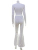 Long Sleeve U Neck Solid Women Sets 2-Pieces(Tops+Pants) Sheath Sexy Club Suits Fitness Casual Female Elegant