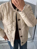 Autumn Jacket For Women Elegant Solid Quilted Coat Long Sleeve Single Breasted Outerwear Casual Maternity Outfit Tops