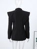 Hollow Out Long Sleeve Blazer Jacket For Women Spring Solid V-neck Waist Suit Coats Office Lady Chic Outerwear