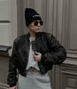 Women's vintage imitation leather bomber jacket coat top women's style