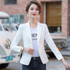 Women Blazer Formal Blazers Lady Office Single Button Pockets Jackets Coat Slim Black Women Blazer Femme Jackets ZY6883