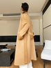Notch Lapel Wool Coat Drop-Shoulder Women 100% Wool Loose Overcoat Double-Layers Autumn Winter Long Jacket Thick Trench Coat #24
