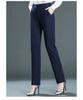 Spring and Autumn Khaki High Waist Straight Baggy Pants Women, Navy Middle-aged Mom Stretch Casual Trousers,Plus Size M-8XL