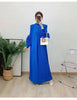 Wine Red Pleated Dress For Women Flower Sleeves Female Evening Party Elegant Clothing Ladies 2DB1827