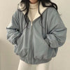 Autumn Winter Thicken Jackets Women Casual Loose Zipper Warm Fleece Hooded Parkas Female Double-Layer Simple Plush Coats