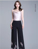 Double Layer Printed Chiffon Wide Leg Pants For Women SummerNew High Waisted Loose Dance Swing Pants Drooping Skirt Female Pants