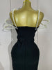 Designer Pearls V Neck Maxi Long Bandage Bodycon Dress Women Celebrity Evening Party Birthday Gowns Singer Stage Costumes