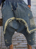 Women Streetwear Ripped Out Hole Denim Pants Fall Autumn Loose Safari Style Cargo Harem Hip Hop Jeans