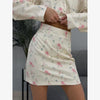 Floral Print Blazer Women's Skirt Set Elegant Cropped Jacket Mini Skirt Two Piece Set Spring Business Casual Outfit