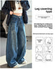 Women's High-Waisted Barrel Jeans Curved Leg Denim Contrast Stitching Vintage Wash Horseshoe Pants S-3XL