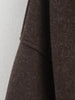 Brown Zipper Woolen Jacket For Women Elegant Lapel Long Sleeve Short Coats Vintage Autumn Lady Street Outerwear