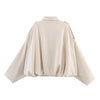 Women Suede Textured Jacket Long Sleeve Lapel Collar Loose Coats Casual Female Outerwear Chic Tops
