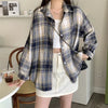 Black Flannel Shirt for Women Long Sleeve Collared Button-Up Tartan Plaid Shirt Jacket Teen-girl Casual Everyday Outfit