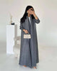 Solid Color Cardigan Long Robe Folded Windbreaker For Women Loose Casual Coffee Long Coat 2DB2952