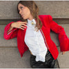 Solid Velvet Women's Jacket Stand Collar Long Sleeve Waist Cinching Coat Chic Spring Autumn Evening Street Wear